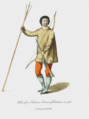 Habit of an Eskimaux Indian of Labrador in 1766 - Classic Black & White Print