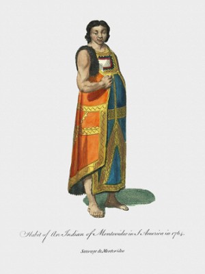 Habit of an Indian of Montevideo in South America in 1764 - Classic Black & White Print In The Living Room