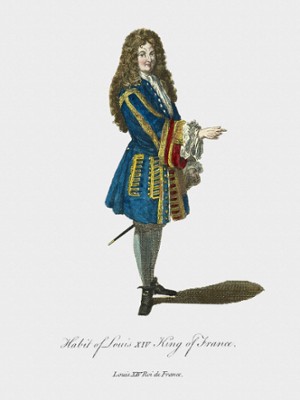 Habit of Louis XIV King of France - Classic Black & White Print In The Living Room